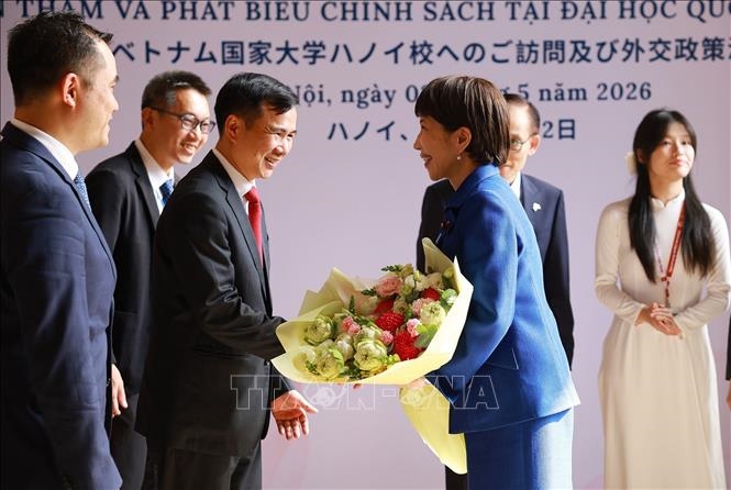 Gallery - 	Thủ tướng Nhật Bản Takaichi Sanae phát biểu tại Đại học Quốc gia Hà Nộ